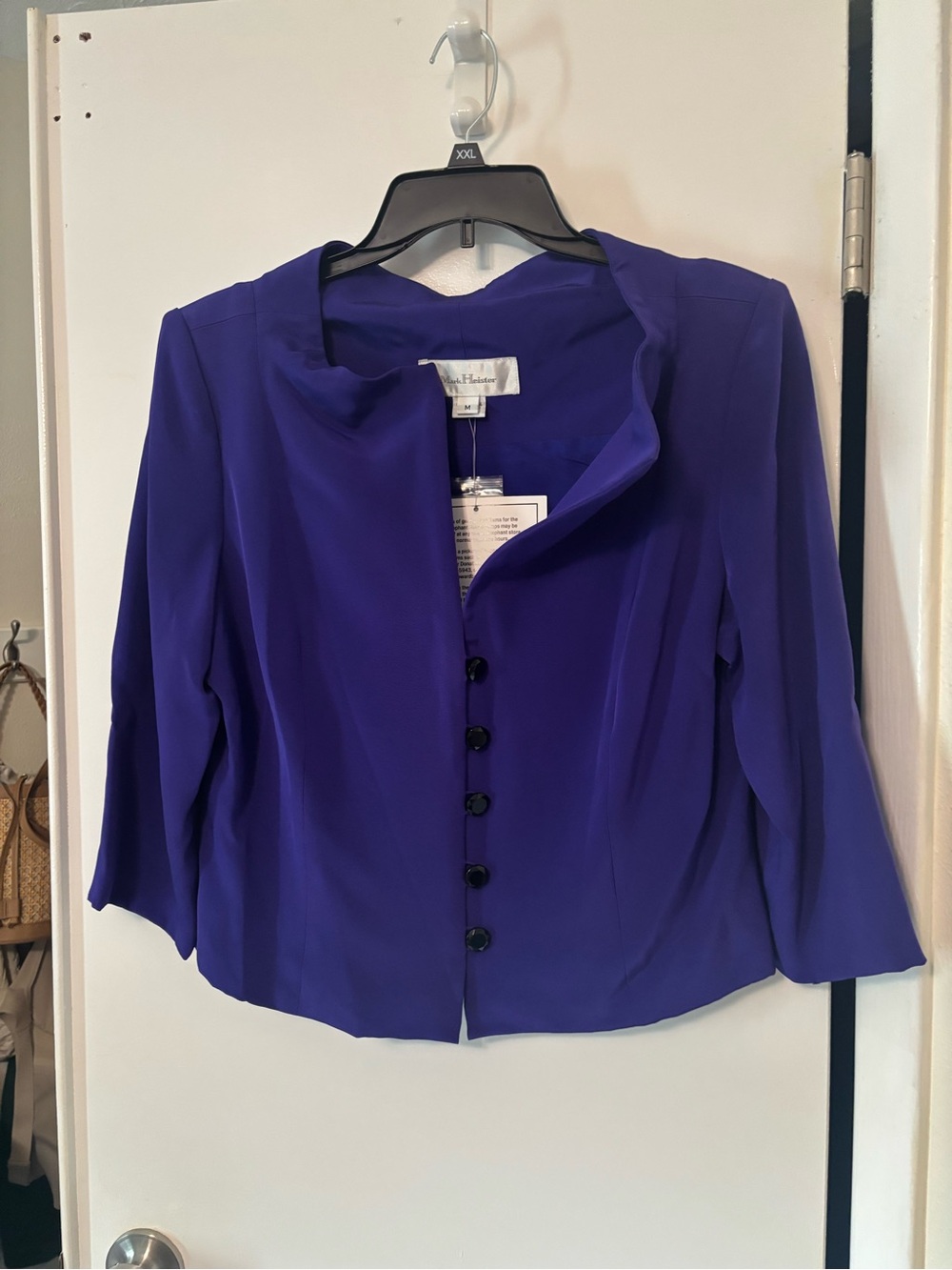 Bright Purple 1980s Women's Button Jacket
